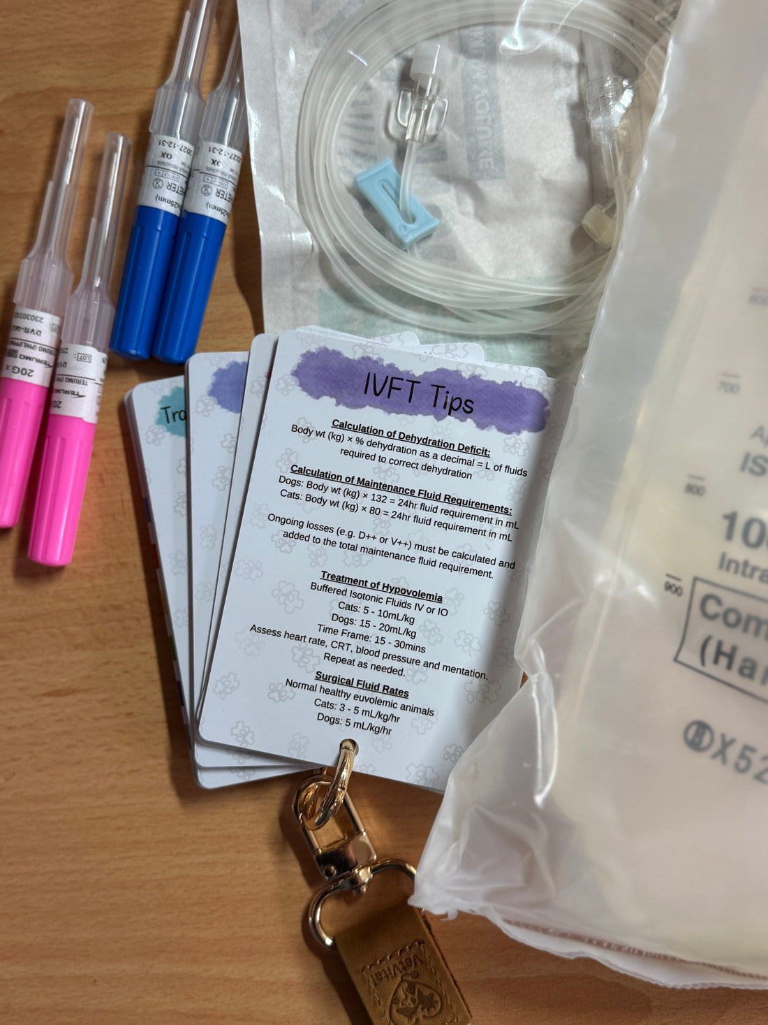 VetVital IV fluid therapy veterinary reference card