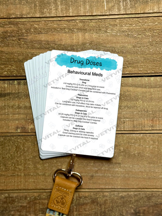 Behavioural Medications Veterinary Reference Card