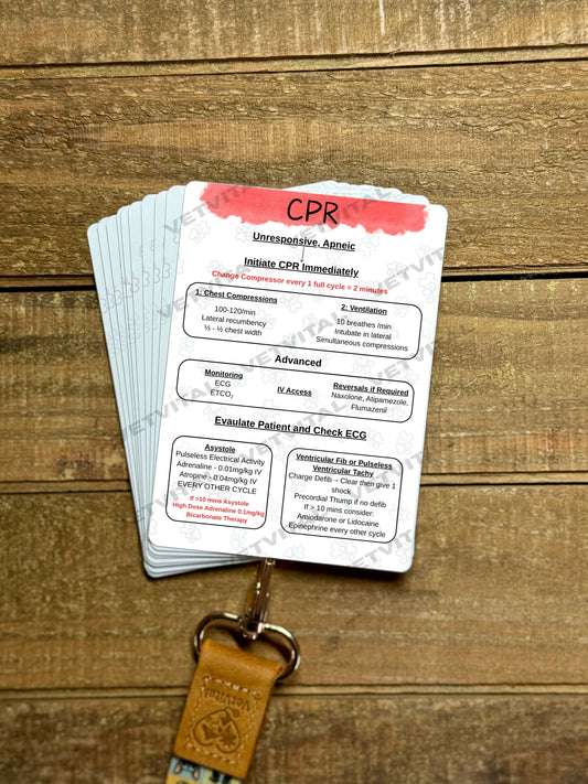 Veterinary CPR & Emergency Drugs Reference Card
