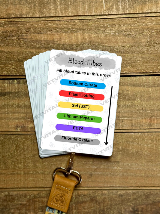 Blood Tube Veterinary Reference Card